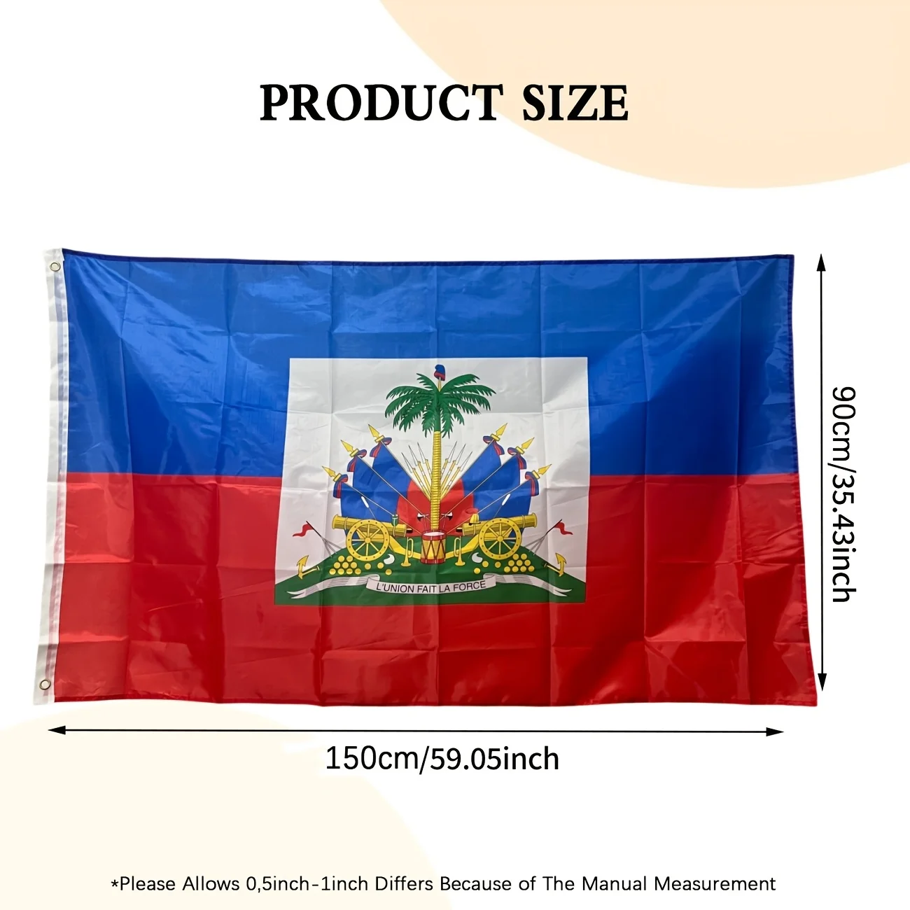 2pcs Haitian Flags, Canvas Header and Double Stitched, Polyester with Brass Grommets, Versatile Use for Home Decor,Holiday Decor