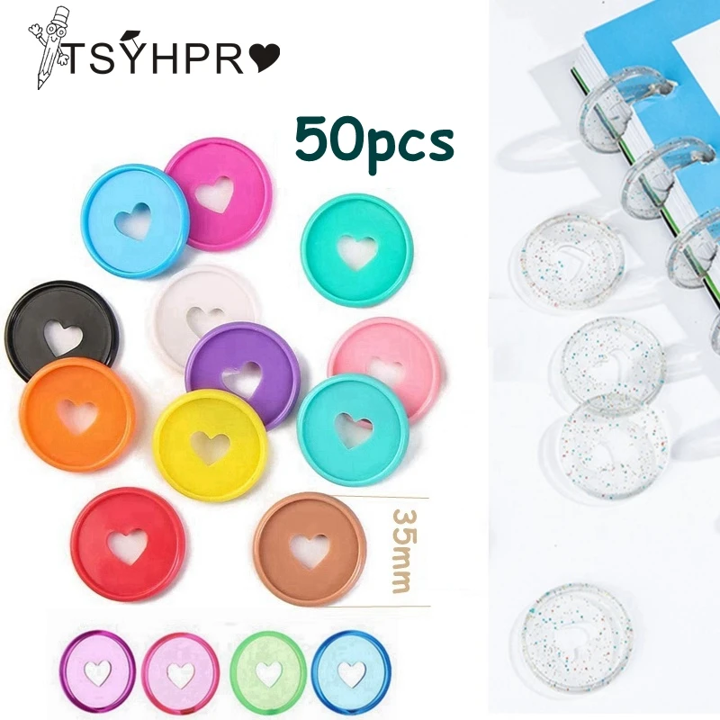 Expansion Discs 50PCS 35MM Binder Rings Love Binding Discs Discbound  for DIY Notebooks Planners Scrapbook Binding