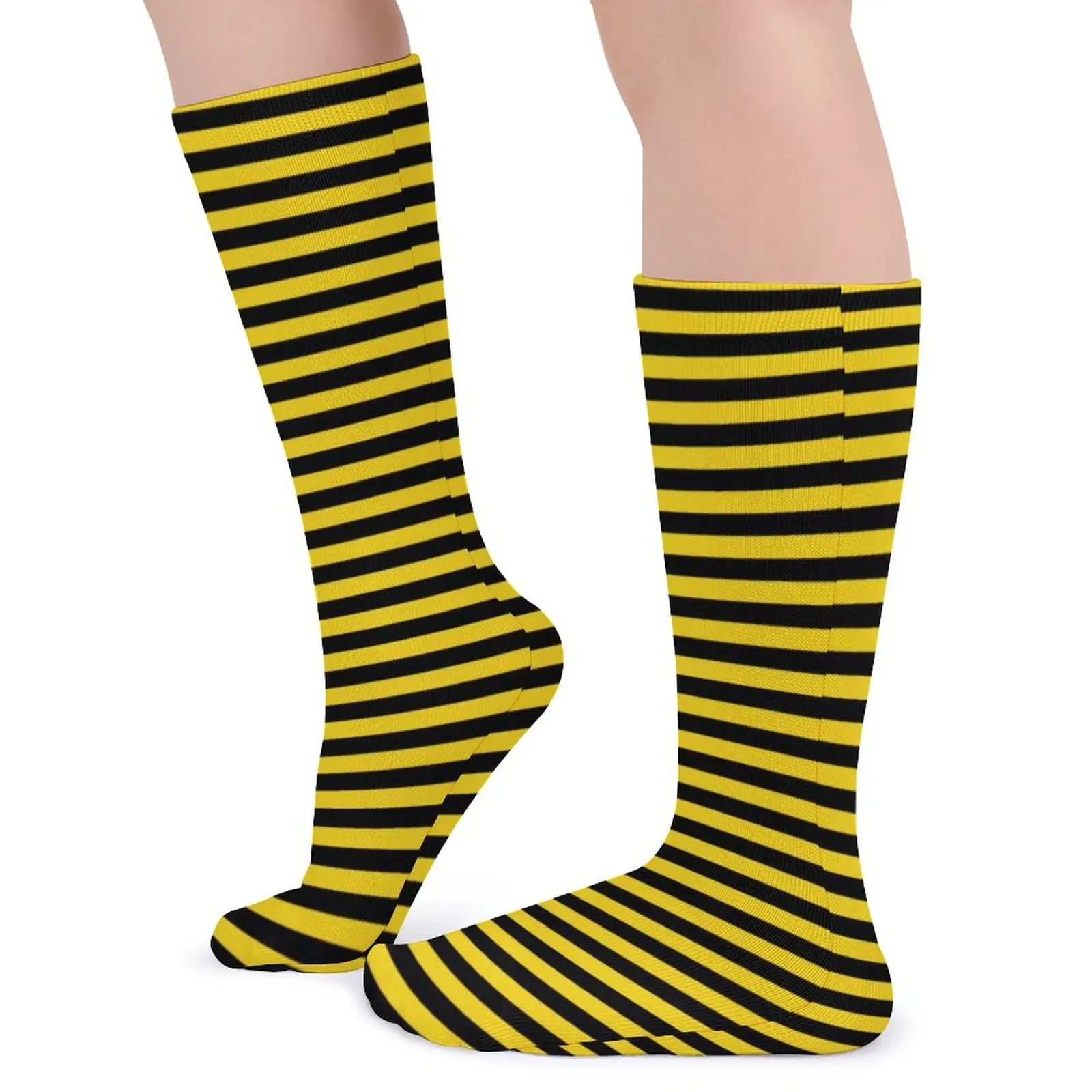 Bumble Bees Socks Yellow And Black Stripes Gothic Stockings Female High Quality Climbing Socks Winter Design Anti Slip Socks