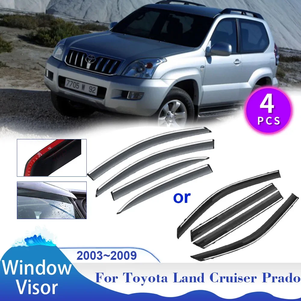 

Windows Visor for Toyota Land Cruiser Prado J120 2003~2009 FJ120 LC120 Lexus GX 470 Vent Smoke Covers Sun Rain Guards Accessorie