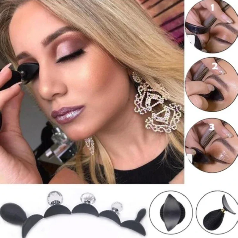 Estampadora Profesional de sombra de ojos, juego de sellos mágicos para sombra de ojos, aplicador de maquillaje perezoso, accesorios de maquillaje de belleza cosmética de silicona, 6 piezas