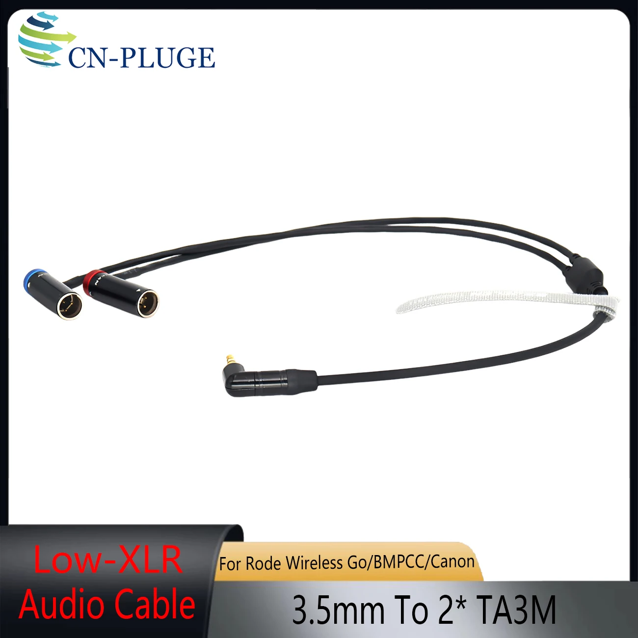 3.5mm TRS to Dual TA3M Male Audio Cable Mini XLR Y Splitter Cable for BMPCC 4K 6K/Canon C70 Camera Wireless Microphone Recording