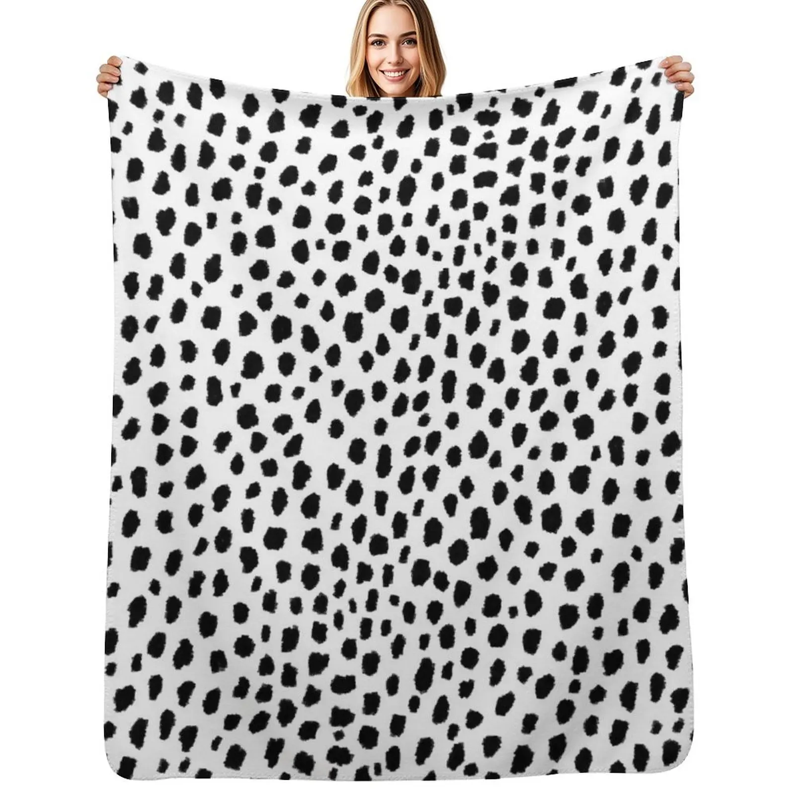 

Dalmatian Spots (black/white) Throw Blanket Decoratives Loose Softest Luxury Throw Blankets