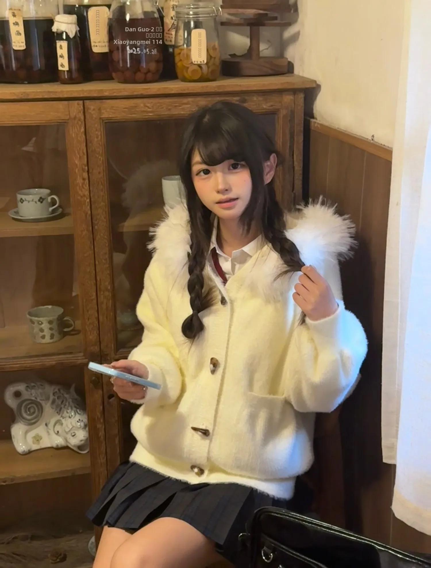 

Sweet Snow Fce Jk orm School Supply Feel Outerwear Women's Sweater Cardigan Top Coat Japanese Sle Versatile Autumn W...