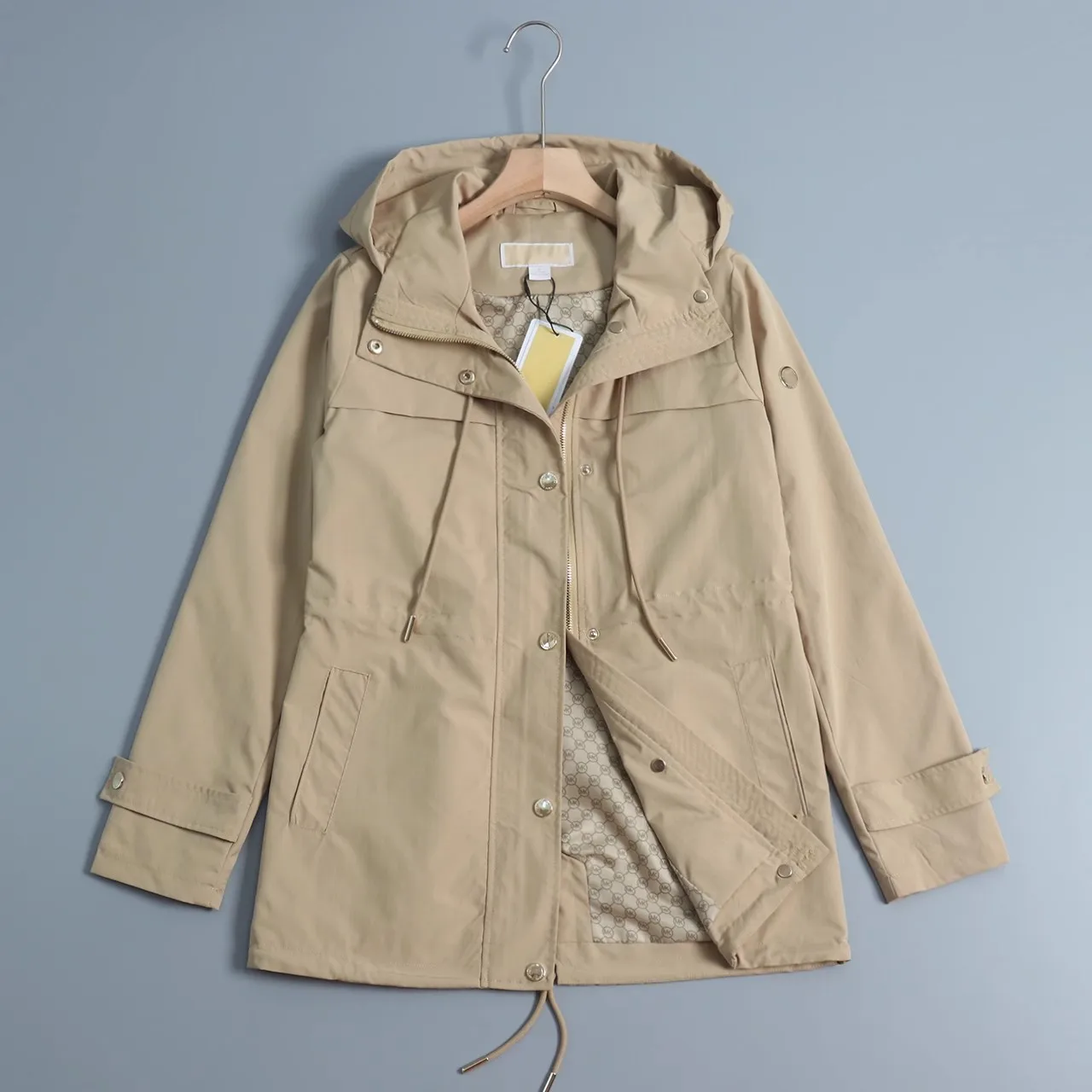 

Повседневное женское пальто в американском стиле Sle, новое Jaet с капюшоном и застежкой-молнией Long Sve, другой материал, 00% осенняя мода...