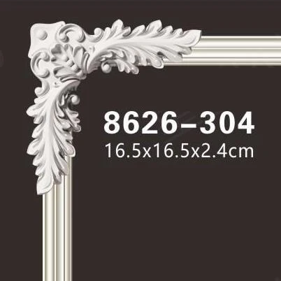 

Polyurethane house lintel ceiling decoration wall moulding element PU furniture ornament corner flower