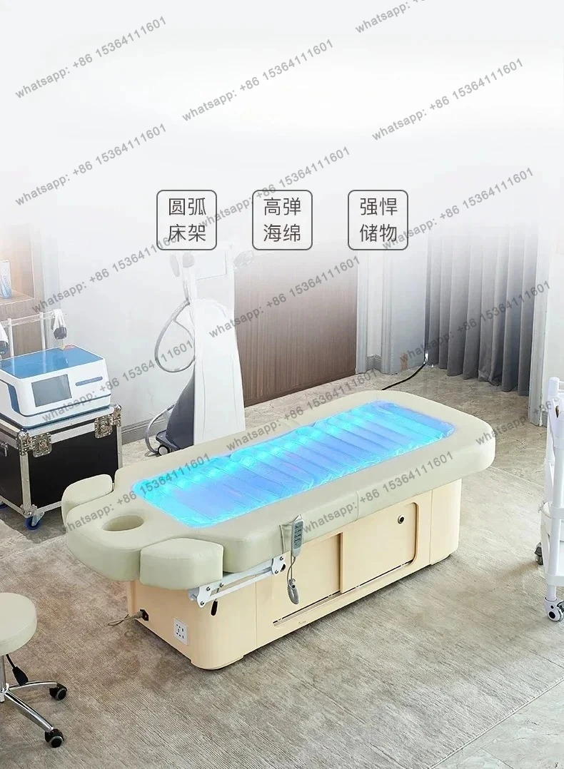 Beauty salon dedicated spa bed electric lift colorful light therapy bed intelligent constant temperature massage bed