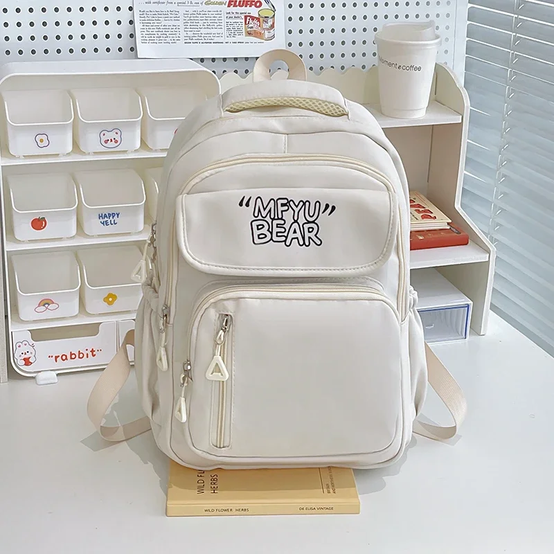 

Solid Zipper Letter Backpacks Large Capacity Multi-function Ladies Bags on Sale 2024 High Quality Commuting Leisure Backpacks