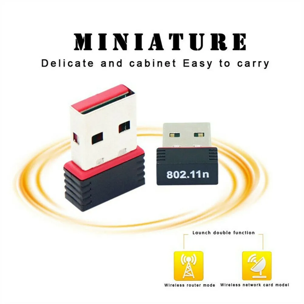 USB 2.0 802. 150Mbps Nano WiFi Network Adapter Dongle Receiver for Transfer Browsing Download