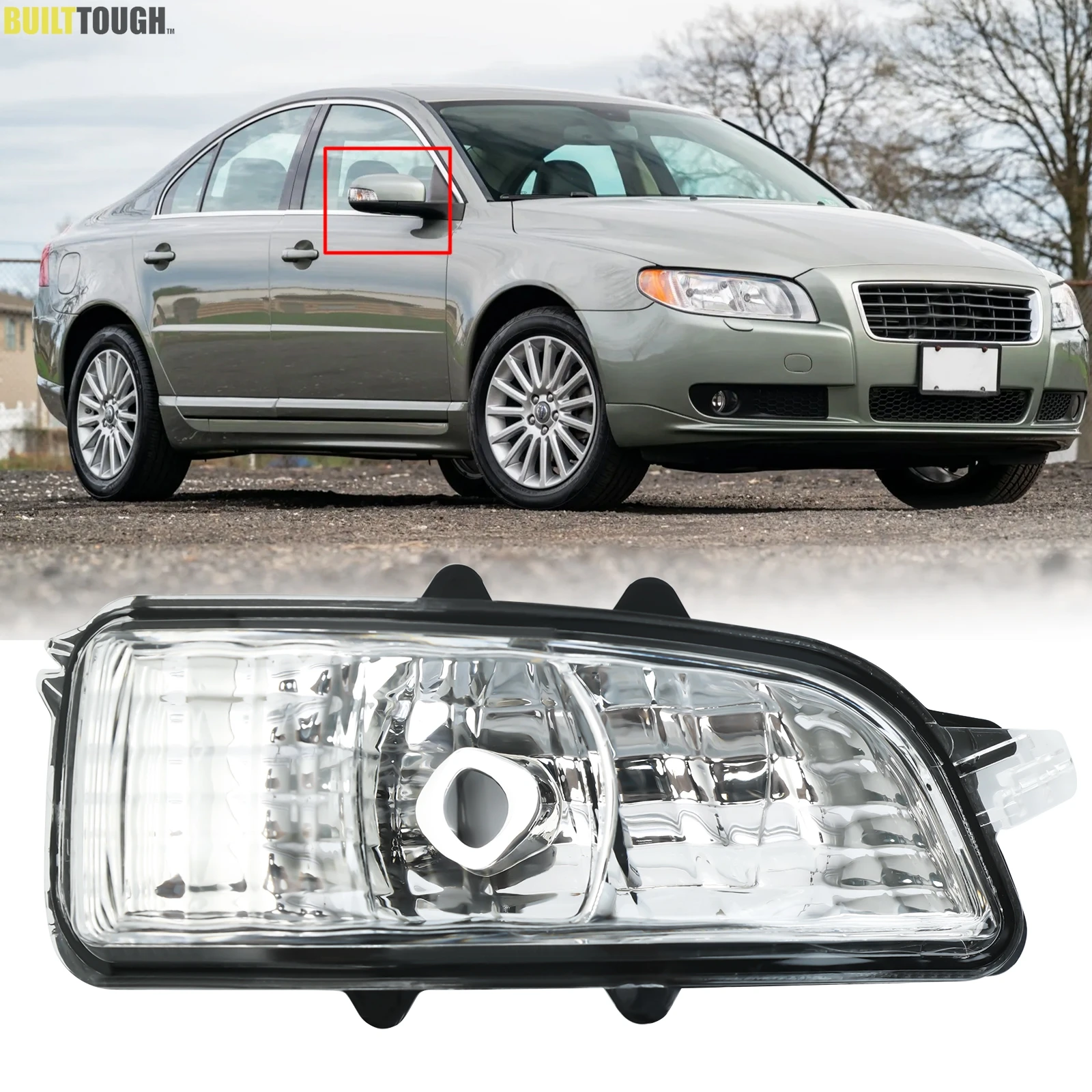 

Индикатор заднего зеркала, указатель поворота, линза лампы для Volvo S40 S60 S80 C30 C70 V50 V70 2008–2013 гг., аксессуары для автомобильных фар