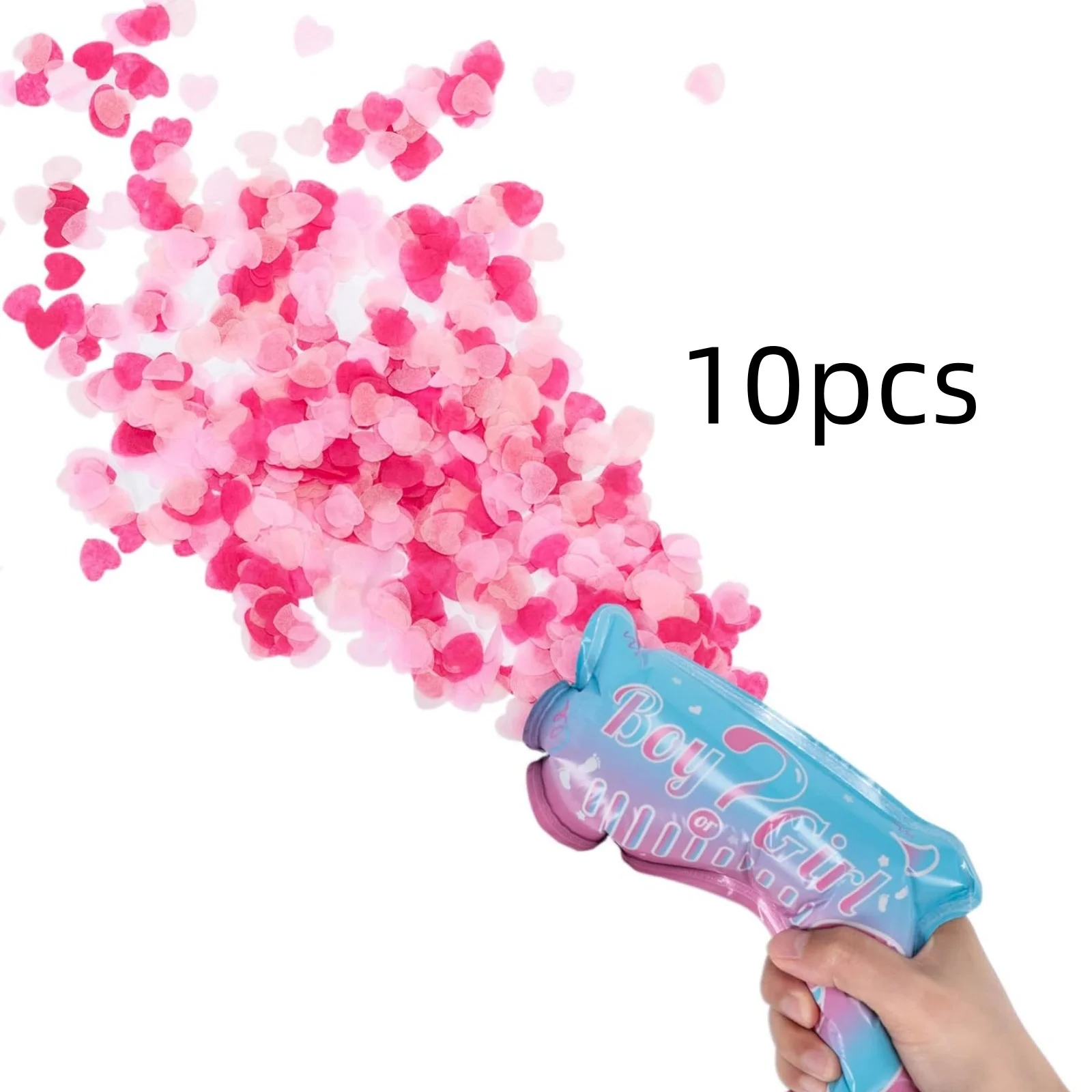 10 Stück Gender Reveal Konfetti-Ballon-Salutkanone, Er oder Sie Baby Junge oder Mädchen Party-Zubehör Dekoration – Detail 2