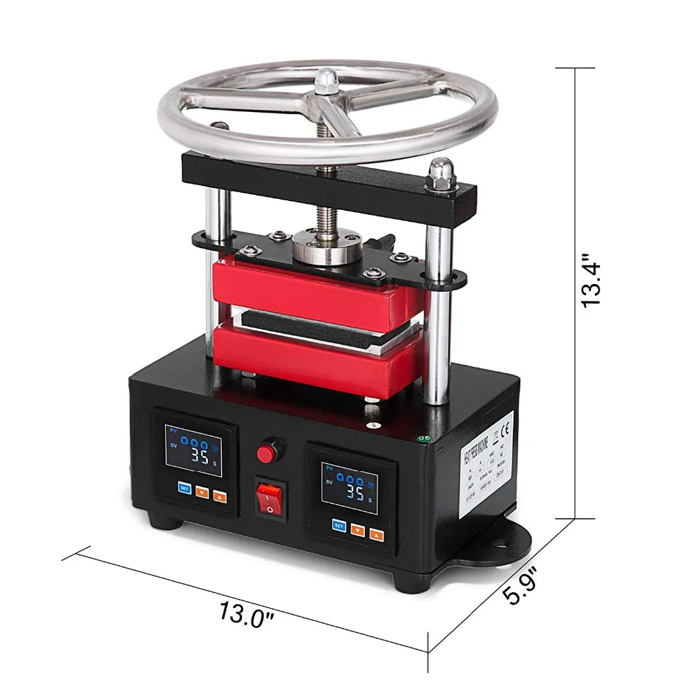 

Rosin Press Machine Mini Home Dual Heating Plates Hydraulic Oil Wax Herbs Extractor LCD Display Manual Bronzing Embossing Device