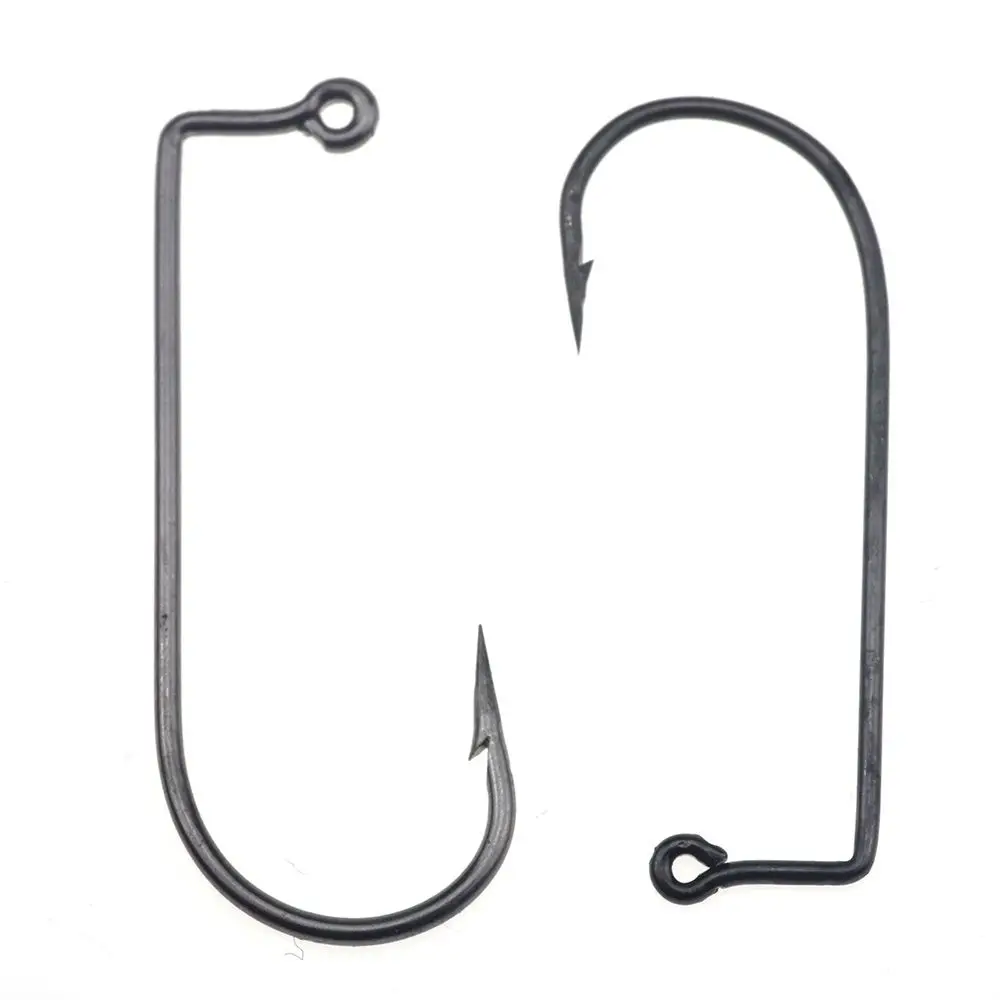 

Carbon Steel 90 Degree Curved Ringed Fishing Hooks DIY Jig Head Lure Soft Bait Barbed Hook Freshwater Saltwater Right Angle Hook