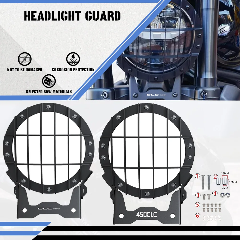 FOR CFMOTO CF MOTO CLC450 Bobber 450 CL-C 250 CL-C 250CLC Motorcycle Headlight Guard Cover Protector Grill 2023 2024 2025 2026
