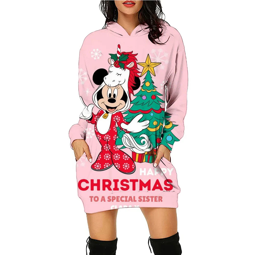 

Disney Mickey Mouse Autumn/Winter New Women's Hoodie Dress 2024 Hot Selling Casual Fashion Sportswear Dress