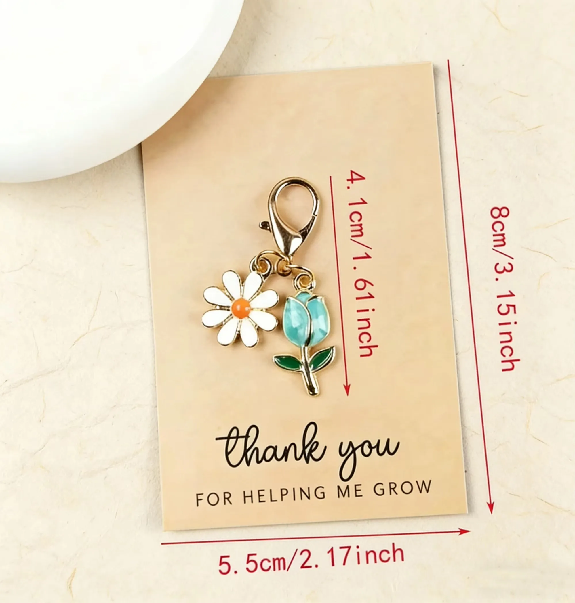 4 Sets Thank You Cards with Keychains