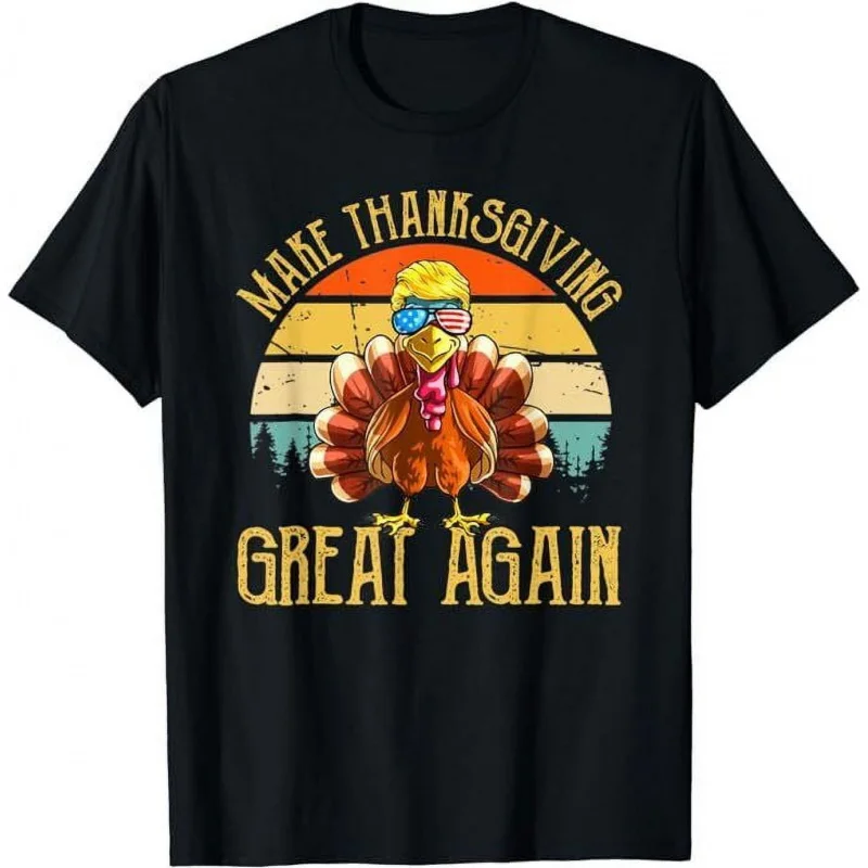 NUOVO LIMITATO MAKE THANKSGIVING GRANDE AGAIN Trump Turkey T-shirt vintage Abbigliamento ampio da uomo e da donna