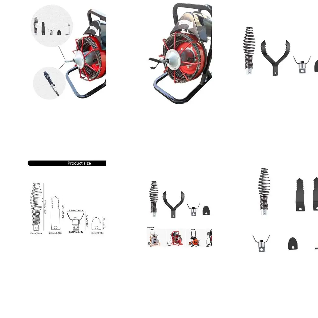 

Набор насадок для дрели из прочной стали, набор режущих головок для машин для очистки труб 4-8 дюймов для PioneerWork, высокое