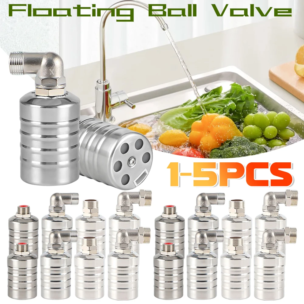 1-5 قطعة الفولاذ المقاوم للصدأ صمام الكرة الطافية السيارات اغلاق وحدة تحكم في المستوى المياه التلقائي خزان المياه برج المياه ملء صمام