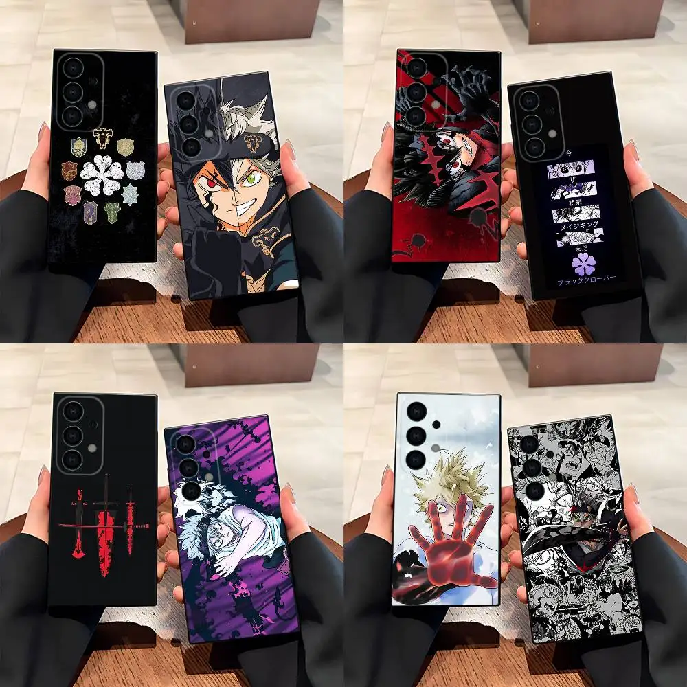

B-Black Clover Asta Phone Case For Samsung S25,S24,S21,S22,S23,S30,Ultra,S20,Plus,Fe,Lite,5G Black Cover