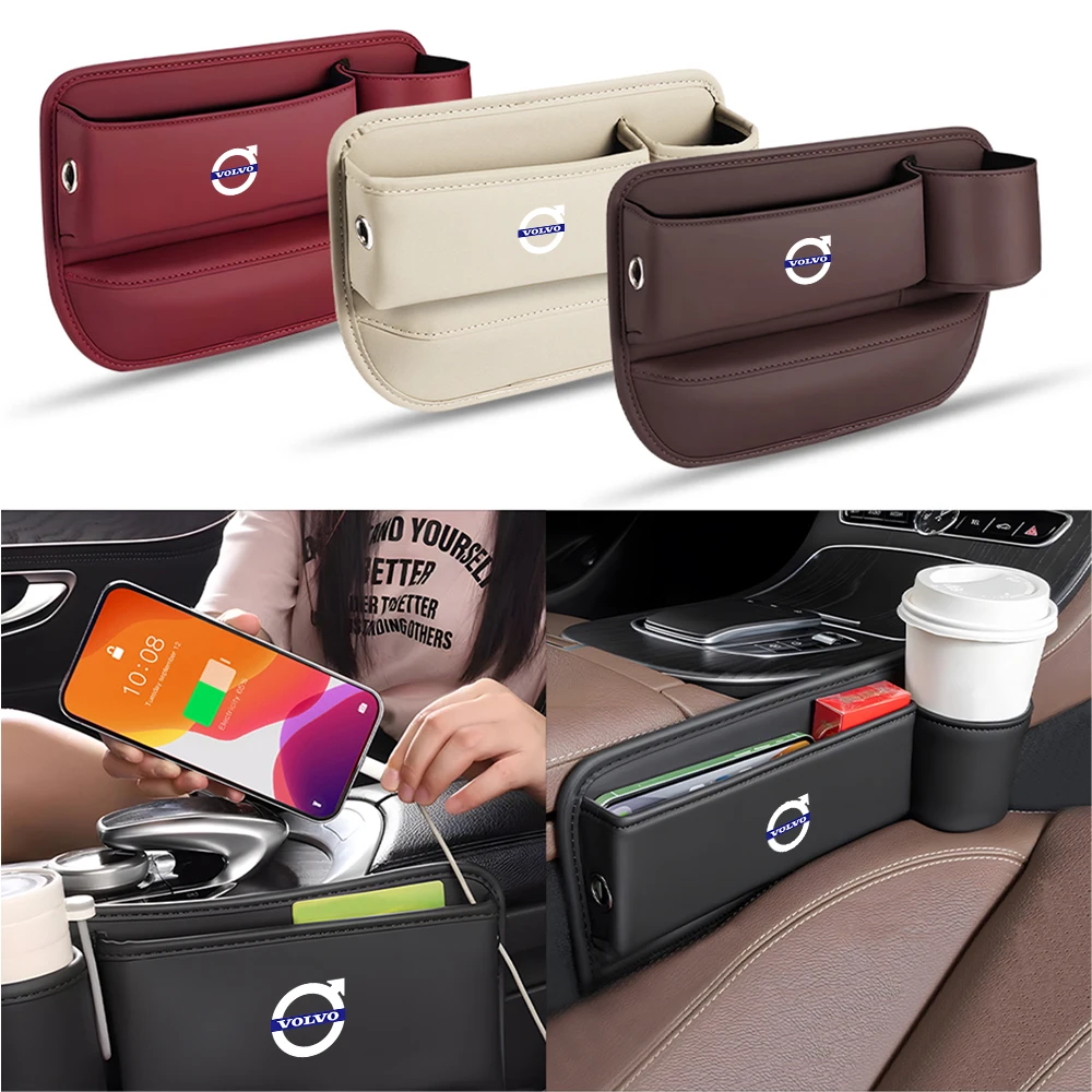 

Органайзер для автомобильного сиденья, кожаный ящик для хранения, аксессуары для интерьера для Volvo Rdesign XC90 V90 V60 XC60 V40 S80 S60 S90 C40 XC40 V70