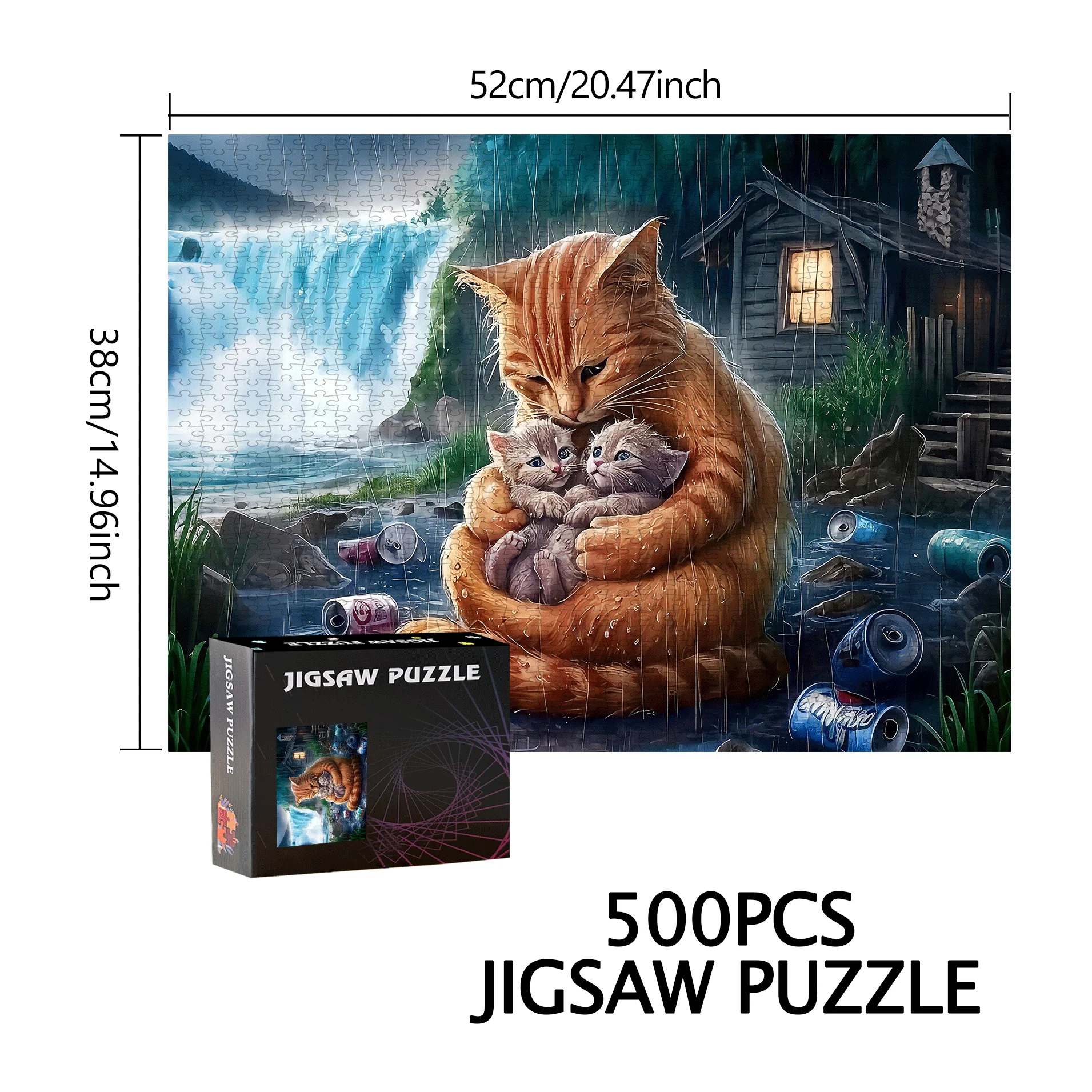 Kat, Katje Puzzel 500 stks/1000 stks Grote Puzzel Spel Cadeau Familie Interactief Spel Puzzel Woondecoratie Brain Challenge Premium