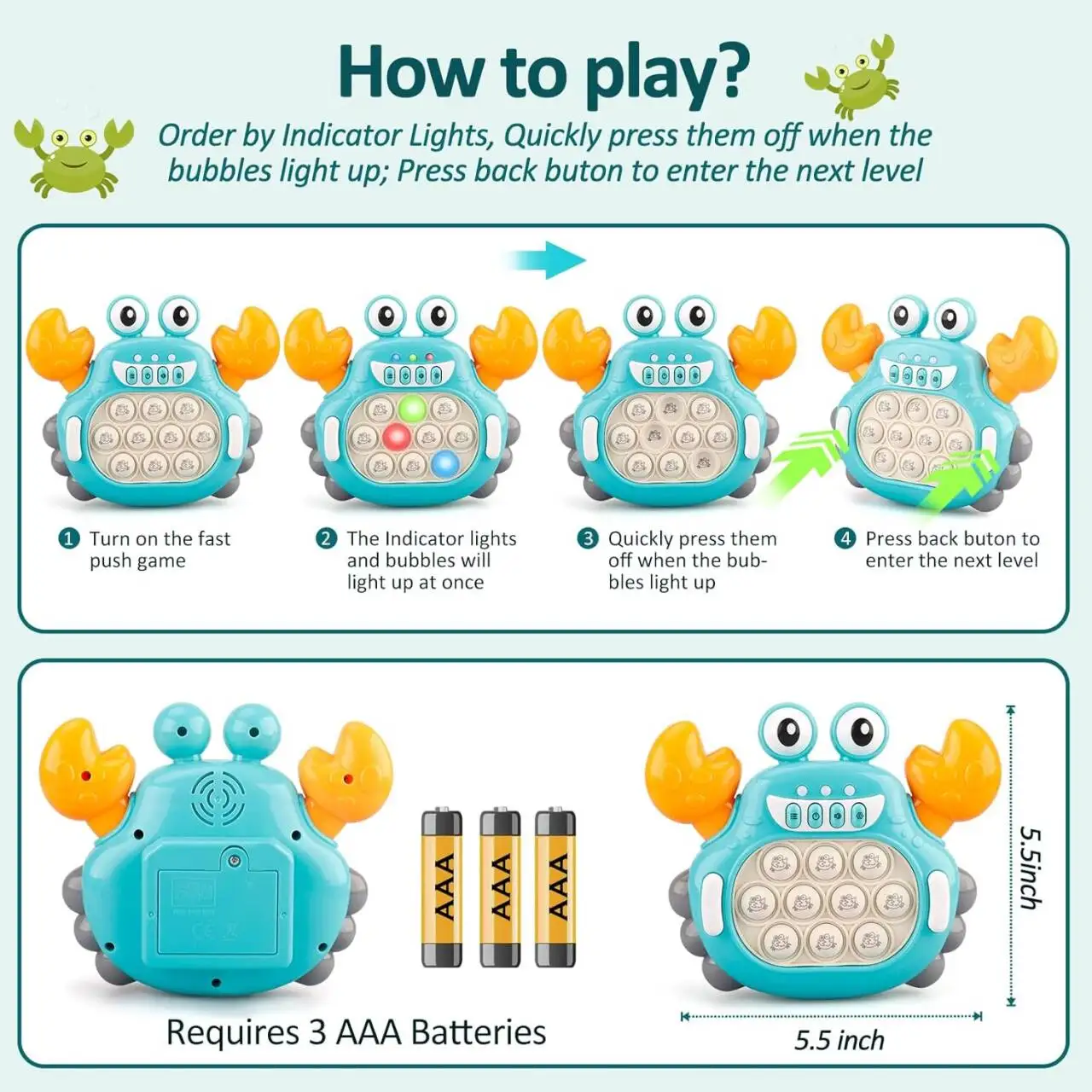 Kinderpers om puzzeluitdaging te spelen Snelheid Push Game Machine Decompressie Grondmuisspeelgoed