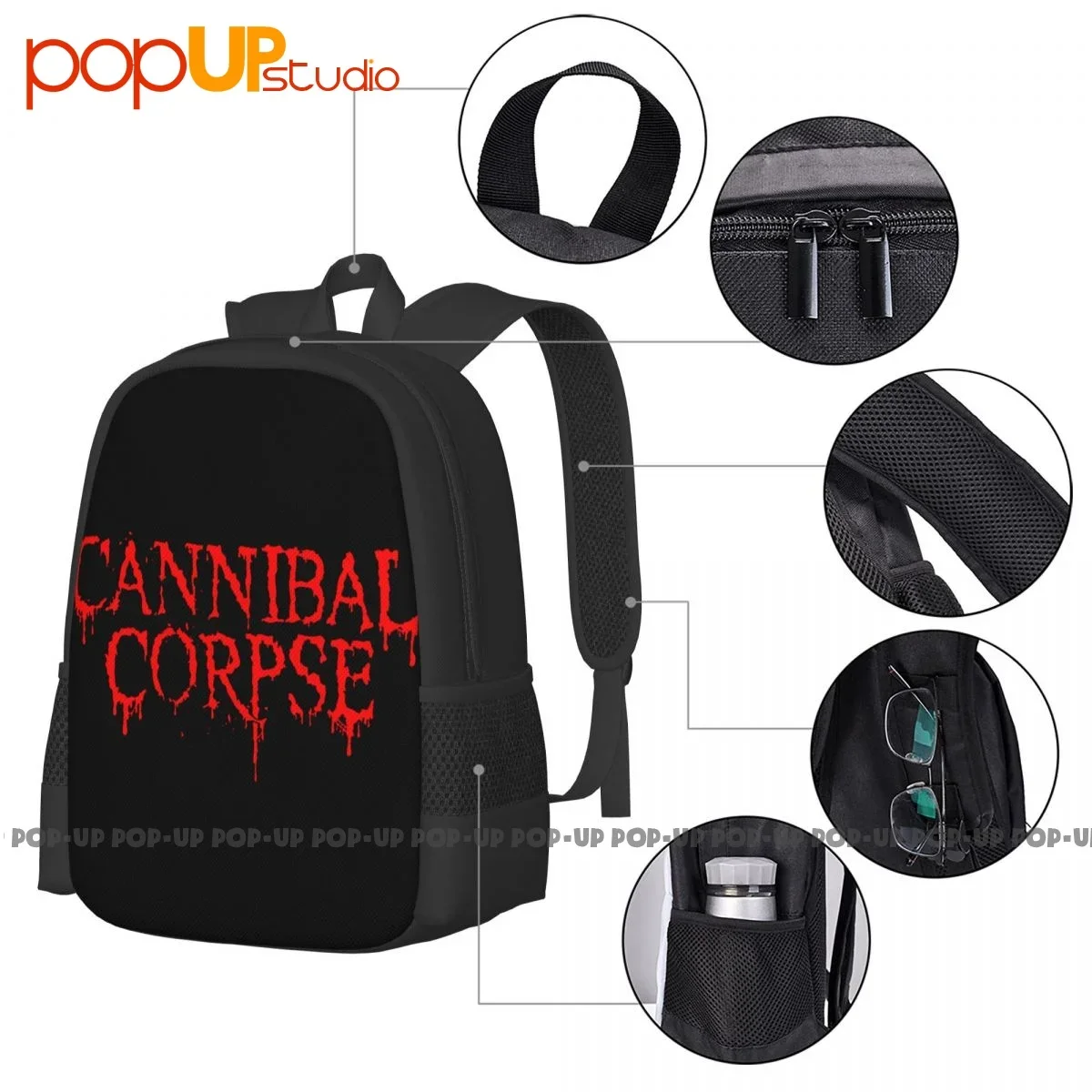 Cannibal Leiche Logo Rucksack große Kapazität Vintage Schuh tasche 3D-Druck Schule Sporttasche