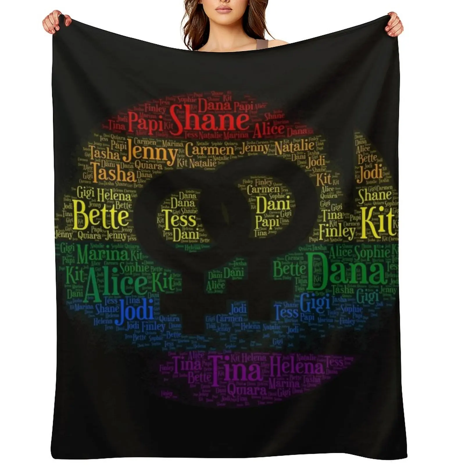 

Lesbian Character Words Shirt Throw Blanket Bed linens Decoratives Luxury St warm for winter Blankets