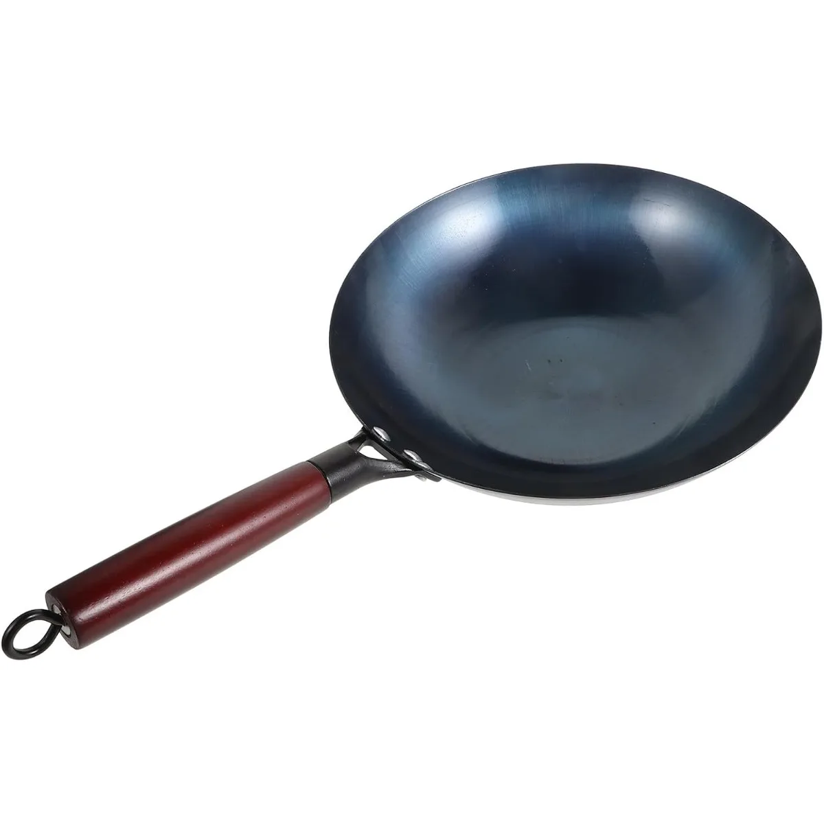 Hand Forged Iron Pot 30cm Traditional Wok Without Coating Wooden Handle Old Style Non Iron…