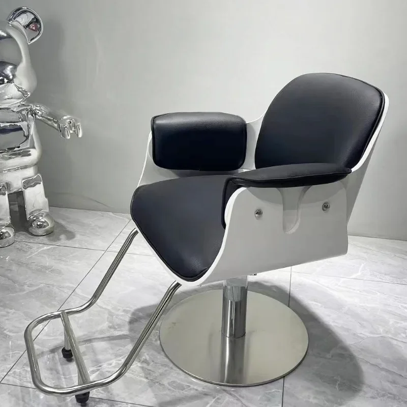 

Reclining Armchairs Vintage Barber Chair Swivel Stylist Simple Barber Shop Chair Stainless Steel Stuhl Nail Salon Furniture