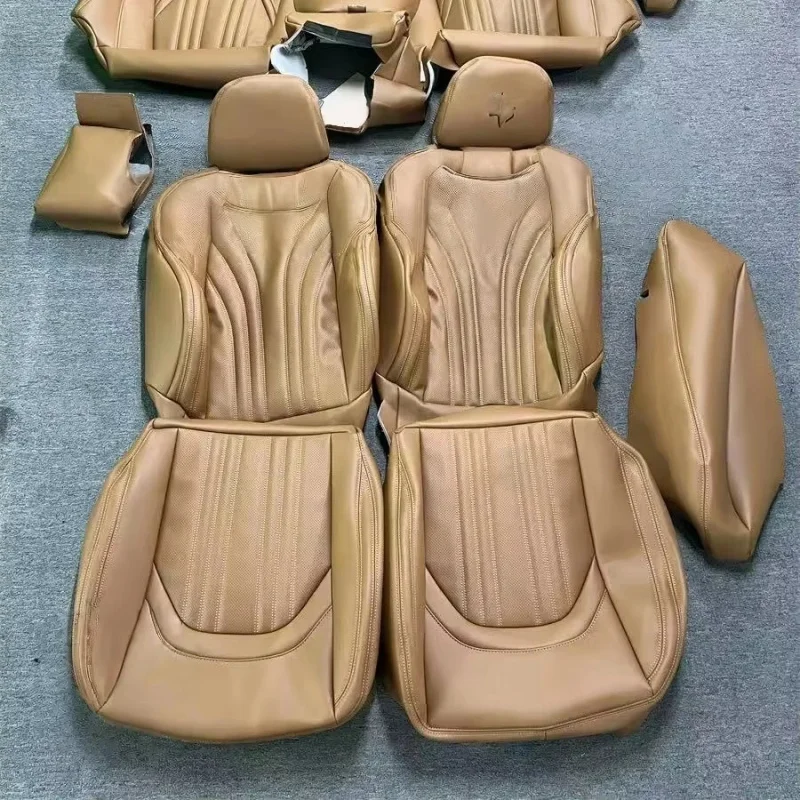 

For Maserati Custom Brown Nappa Leather Full Replacement Car Seat CoverQuattroporte