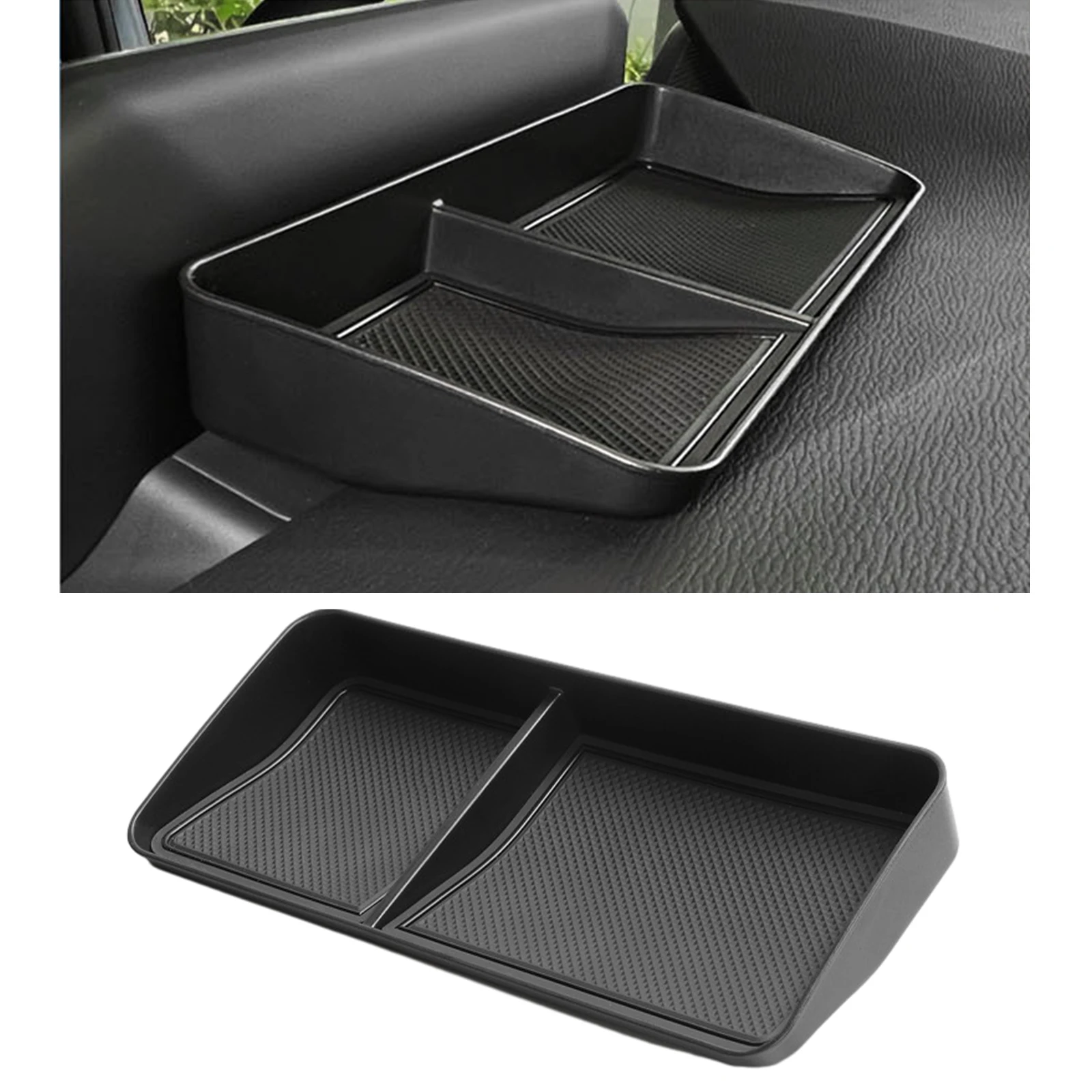 1 Pcs Under Screen Storage Box Dashboard PP Storage Box Organizer Tray Professional Sturdy for Mitsubishi Outlander Black