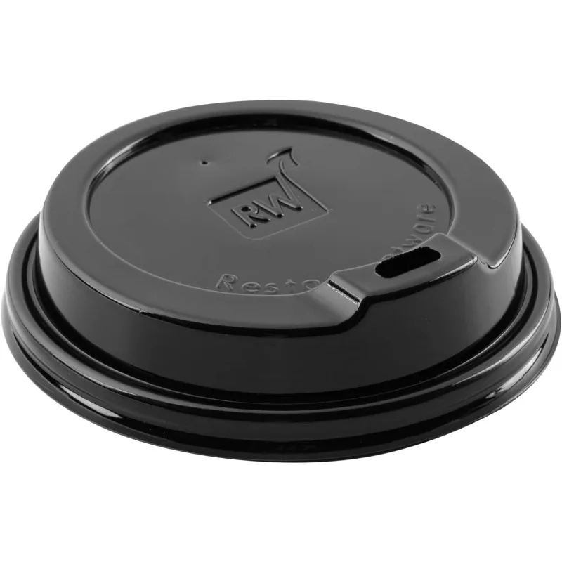 500-CT Disposable Black Lid for Coffee and Tea Cups - Fits 8, 12, 16, 20-OZ Cups: Perfect for Coffee Shops, Juice Shops