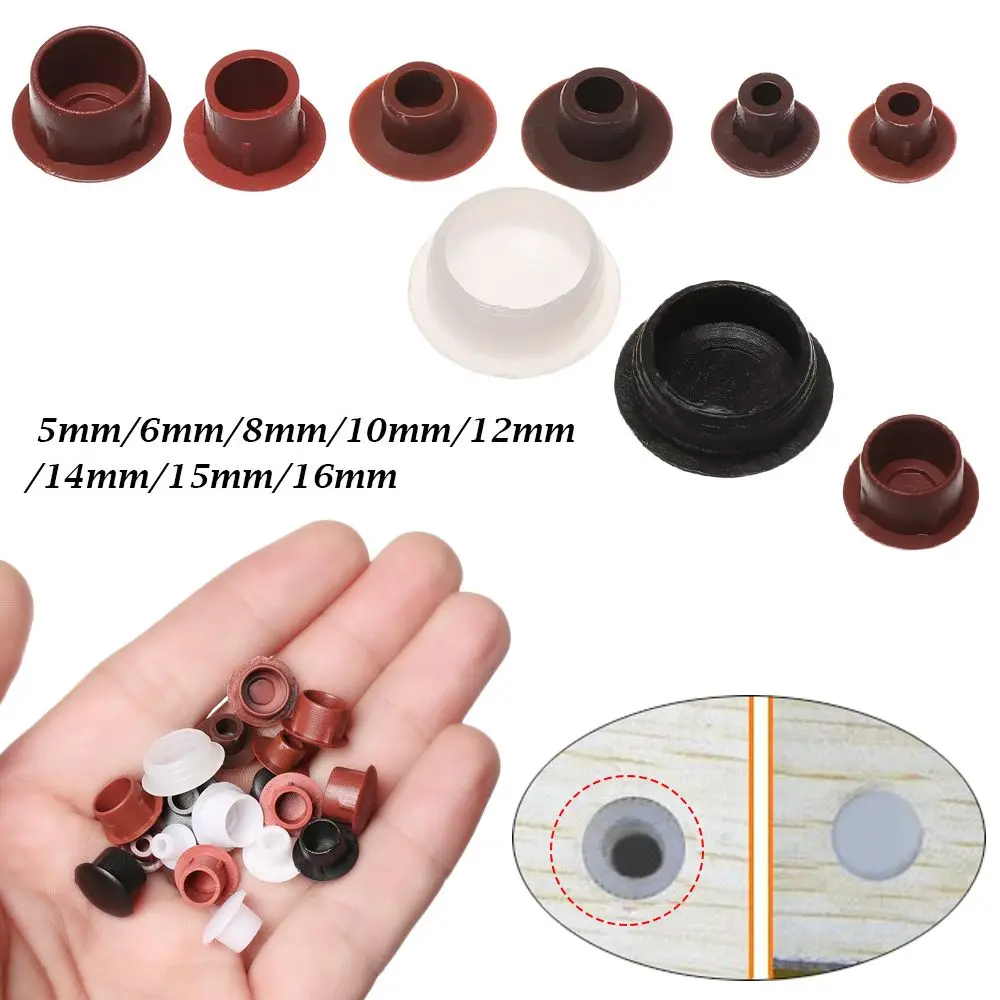 50Pcs Practical Drill Hole Plug Hardware Hole Ornament Screw Decor Protective Cap Dust Plug Stopper Furniture Hole Covers