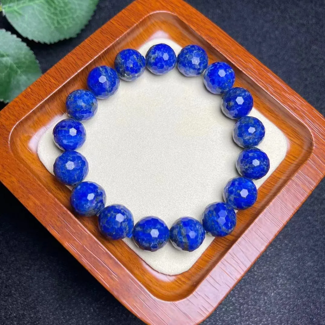 Unit One Bracelet 12mm Popular Sale Natural Lapis Lazuli Crystal Healing Faceted Bead Bracelet