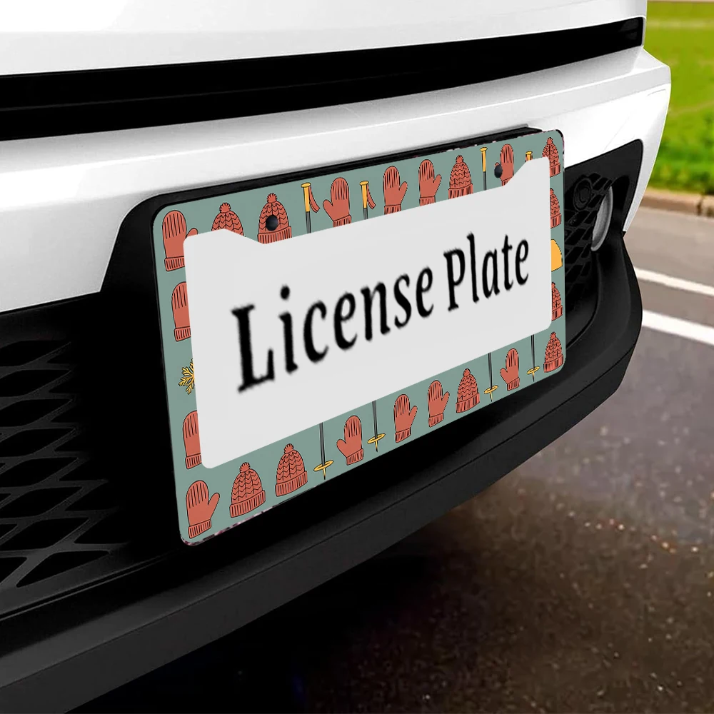 1 قطعة قبعة ريترو متماسكة حمراء ونمط عمود التزلج إطار لوحة ترخيص بفتحتين، مادة الألومنيوم، 6 × 12 بوصة مع برغي