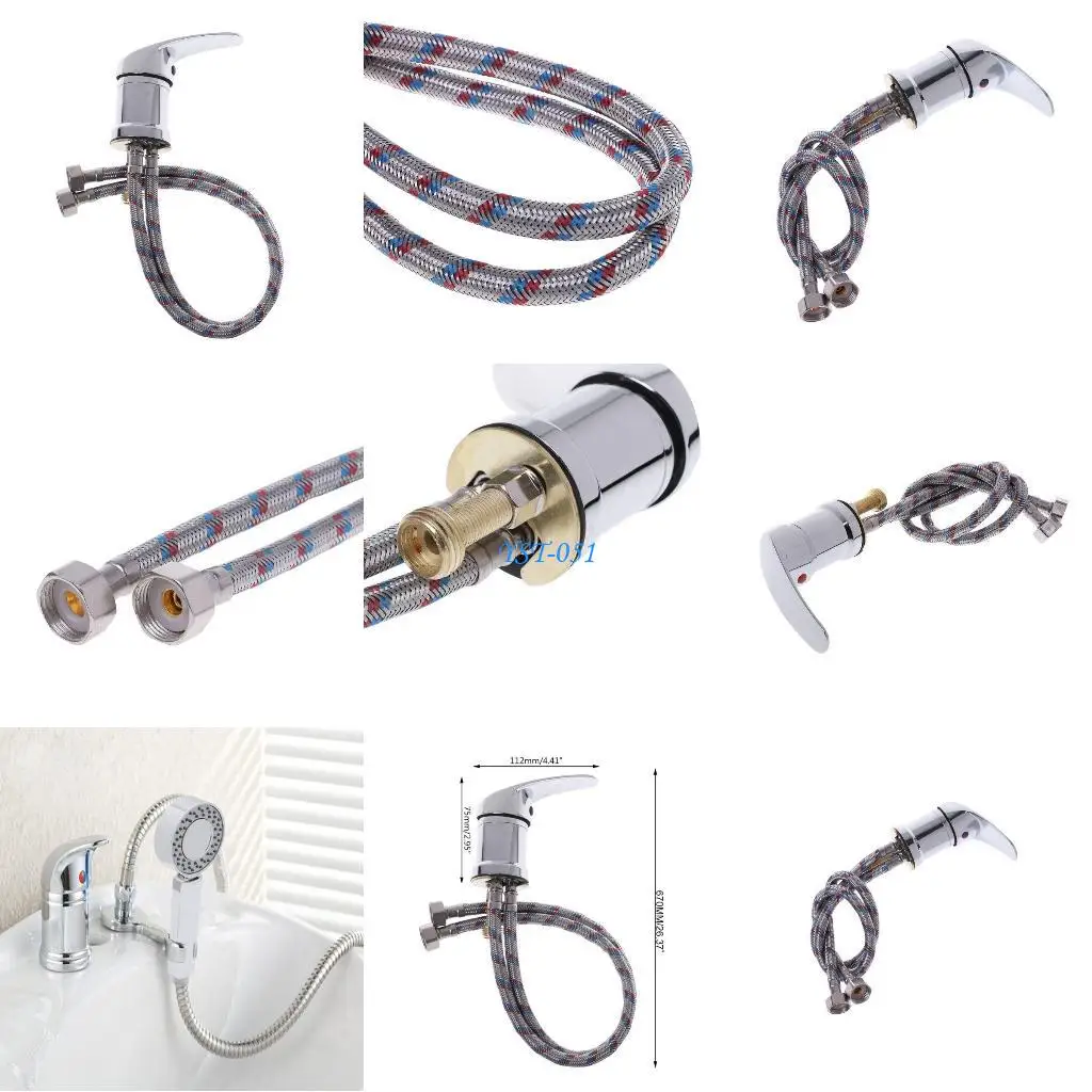 

E15A 50cm Zinc Alloy Hot & Cold Water Faucet Wash Hair Tap Mixing for Valve Beauty Sa