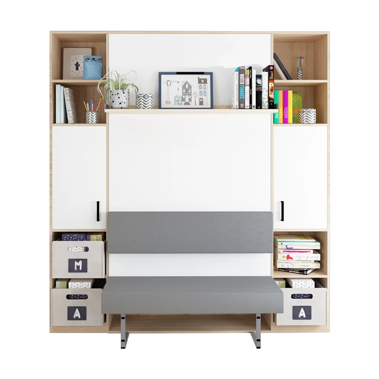 Price Invisible Manual Vertical Wall Bed Space Saving Stable Pull Down Hidden Folding Murphy Bed with Sofa