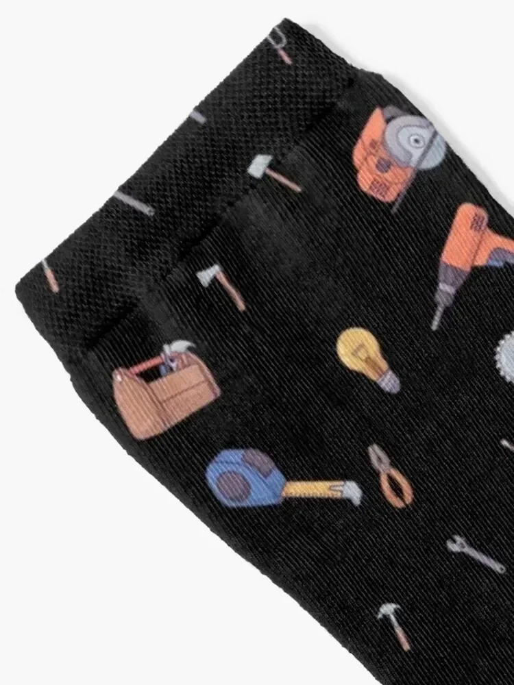 Design with hand tools such as screwdriver, saw, tape measure, tools Socks sheer kids Designer Man Socks Women's