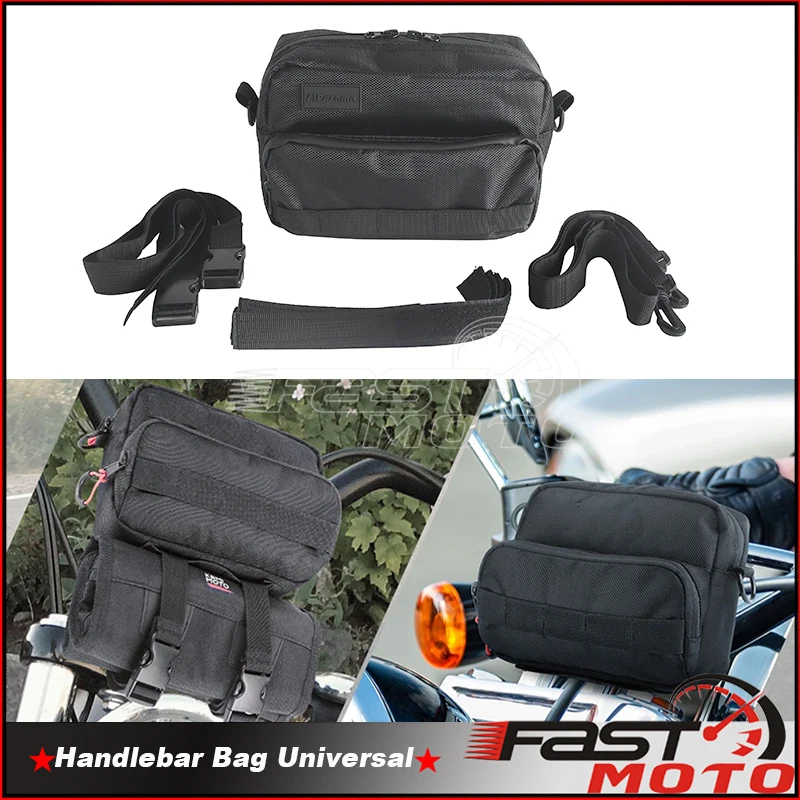 

Motorcycle Tool Bag Universal Saddlebag Front Fork Handlebar Bag Luggage Storage Pouch For Harley Softail Dyna Sportster Touring