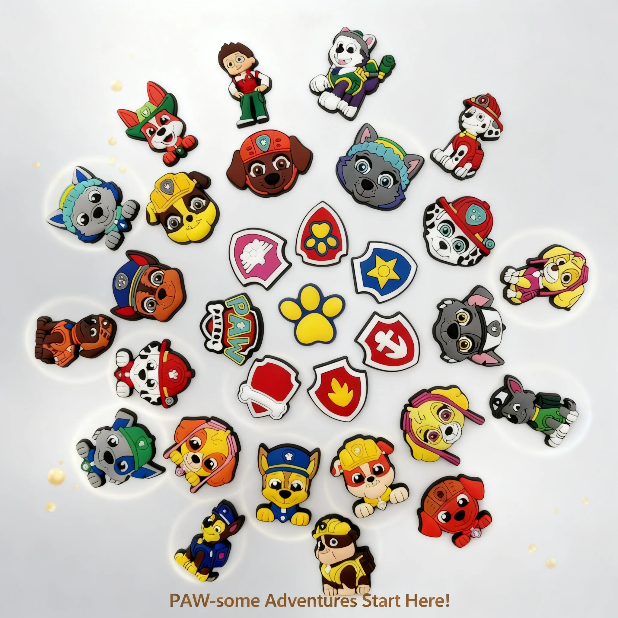 31Pcs Set Paw Patrol Series Shoe Charms Decorations Accessories for Cave Shoes Sandals Decorate Birthday Gifts for Boy Girls