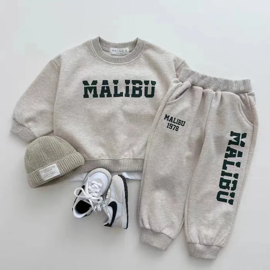 

2025 Autumn New Baby Long Sleeve Clothes Set Infant Boy Girl Letter Sweatshirt + Casual Pants 2pcs Suit Toddler Sports Outfits