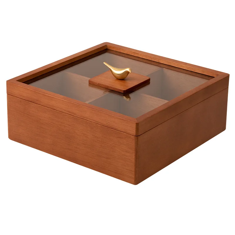 

Household living room coffee table dried fruit plate, light luxury high-end solid wood nut plate, high-end exquisite candy