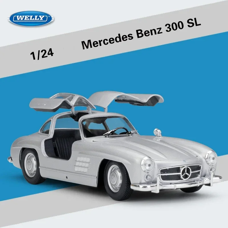 WELLY 1:24 Mercedes Benz 300 SL Classic Car Simulation Alloy Car Model - Suitable for Children\'s Toys and Collections