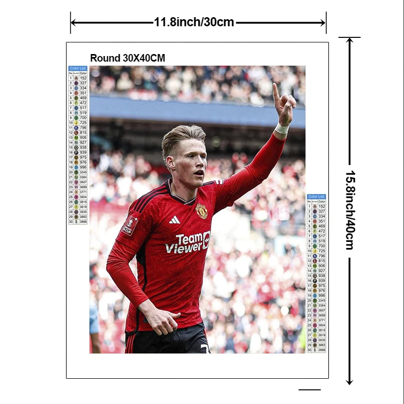 2024 nowy 5D DIY Scott McTominay diamentowy zestaw do malowania piłki nożnej diamentowy haft kolory olej obraz ręcznie mozaika ozdoby do dekoracji