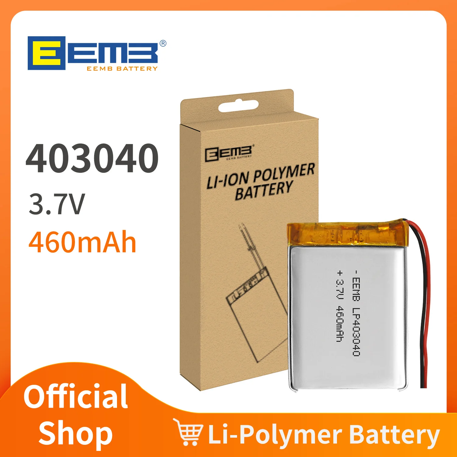 EEMB 1~10SZT 403040   Akumulator litowo-polimerowy 3,7 V 460 mAh Lipo LP 403040