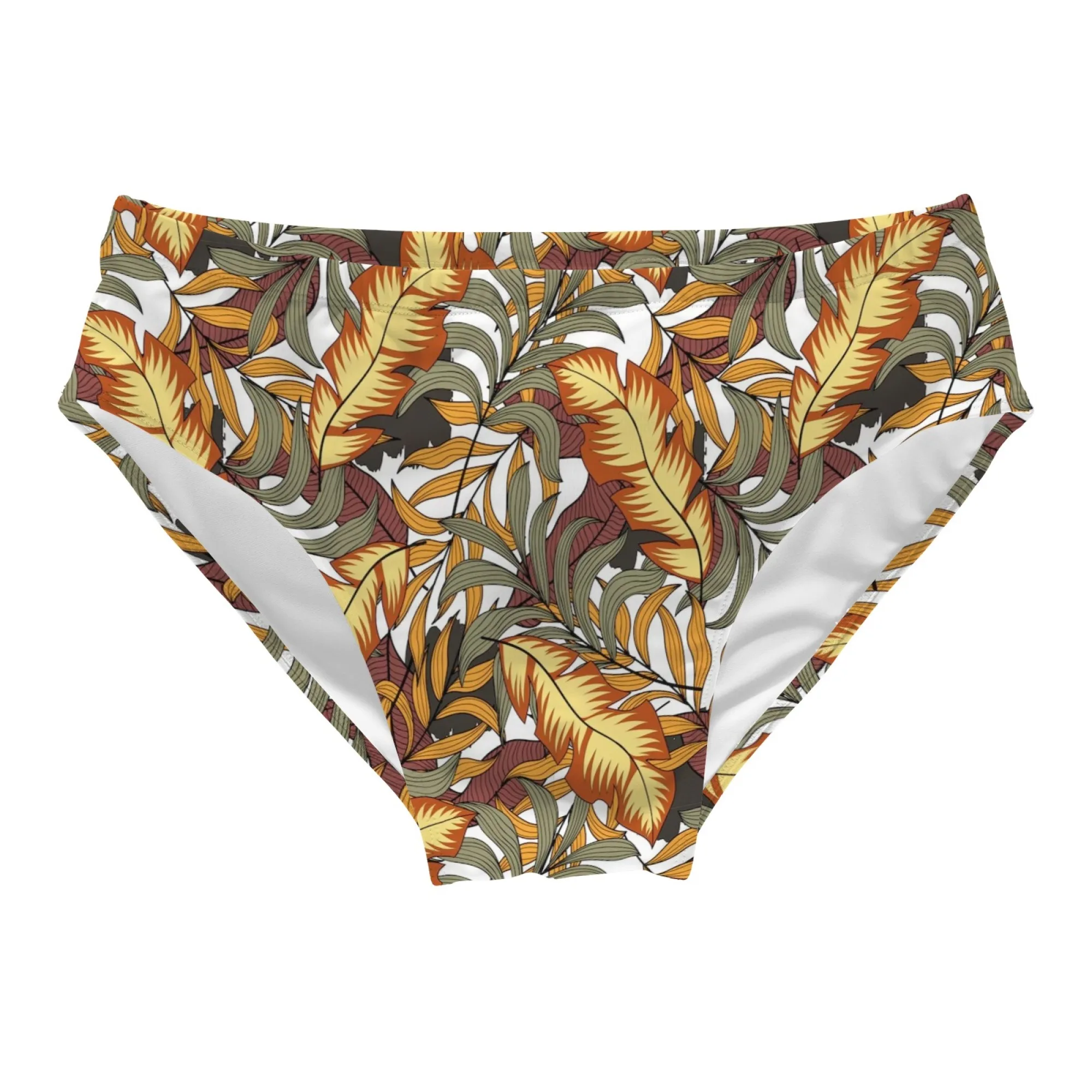Tropical Retro Leaf Pattern Men's Briefs Retro and Stylish Design Non-slip Lightweight and Comfortable for Swimwear Parties