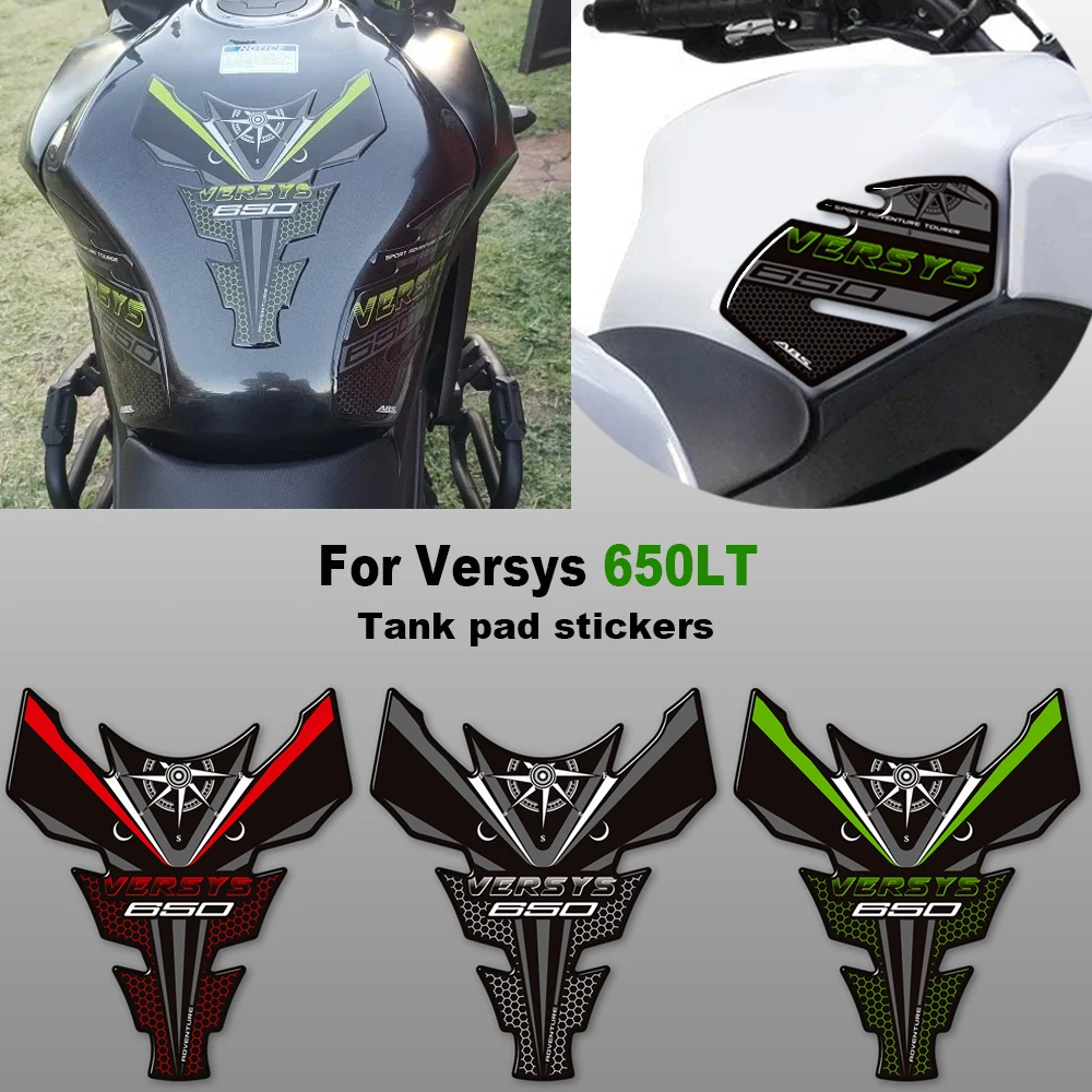 

Motorcycle For Kawasaki Versys 650 LT 650LT Protector Fuel Tank pad Side Grips Knee 3D stickers decals Anti-slips Epoxy resin