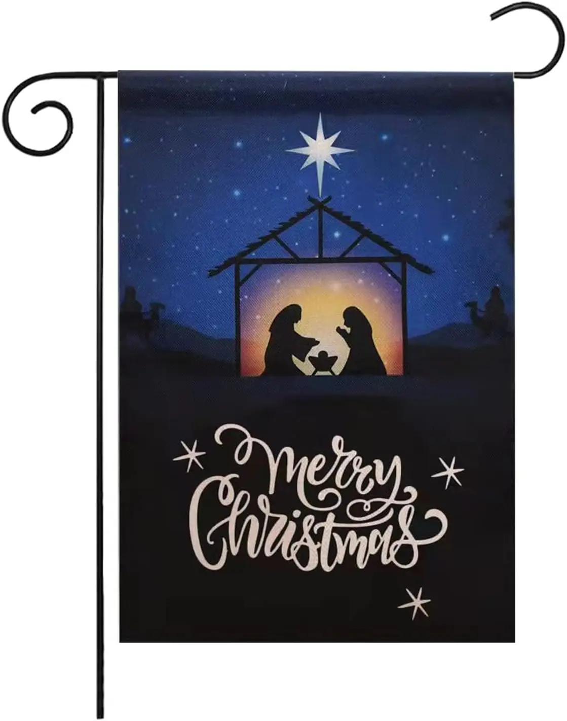 Decorative Merry Christmas Garden Flag 12 X 18 Doule-Sided Happy Xmas Merry Christmas Yard Flag Winter Garden Yard Decorations, 